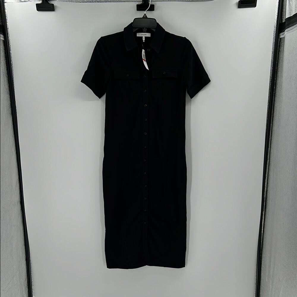 Frame Women's Jersey Button Down Shirt Dress - Black - XS - New with tags